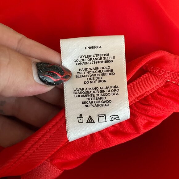 Catalina Women Plus Size 3X Red Lace Up One Piece Swimsuit Padded Swim Beach - Picture 9 of 9